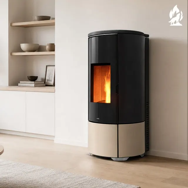 Kominek na pellet Nobis H10/12 Shape ceramika orzechowa