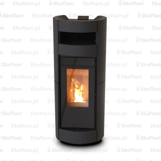 Kominek na pellet Thermorossi Chic Supreme Natural Plus ceramika czarna