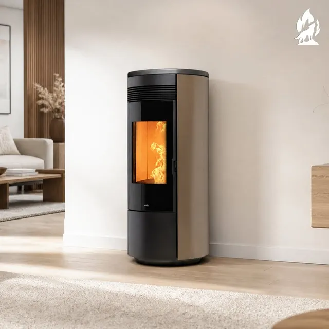 Kominek na pellet Nobis H14/17 Shape Round stal brązowa
