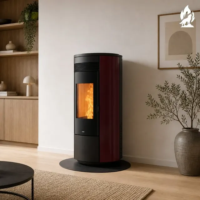 Kominek na pellet Nobis H14/17 Shape Round stal bordowa