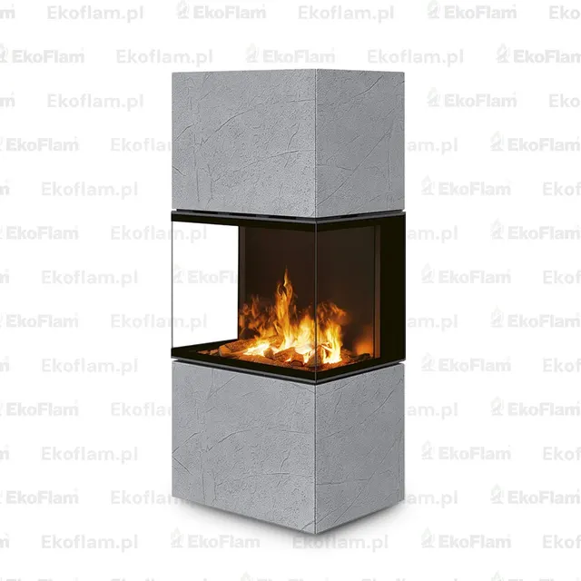 Kominek na drewno Romotop e-Lera C thermline szary
