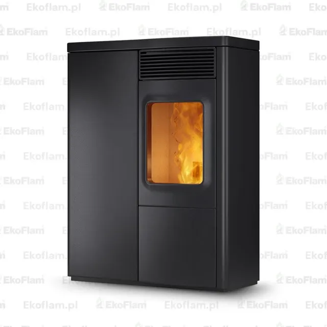 Kominek na pellet Nobis 6/9 N70 Slim V stal czarna
