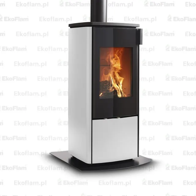 Kominek na drewno Nobis 8/10 Zenith 600 stal biała