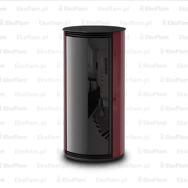 Kominek na pellet Moretti Design Trifolium Air szkło bordowe