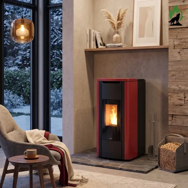 Kominek na pellet Nobis H20/25 Shape stal bordowa