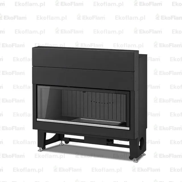 Czarne wnętrze paleniska do kominka Moretti Design Monodesign 120