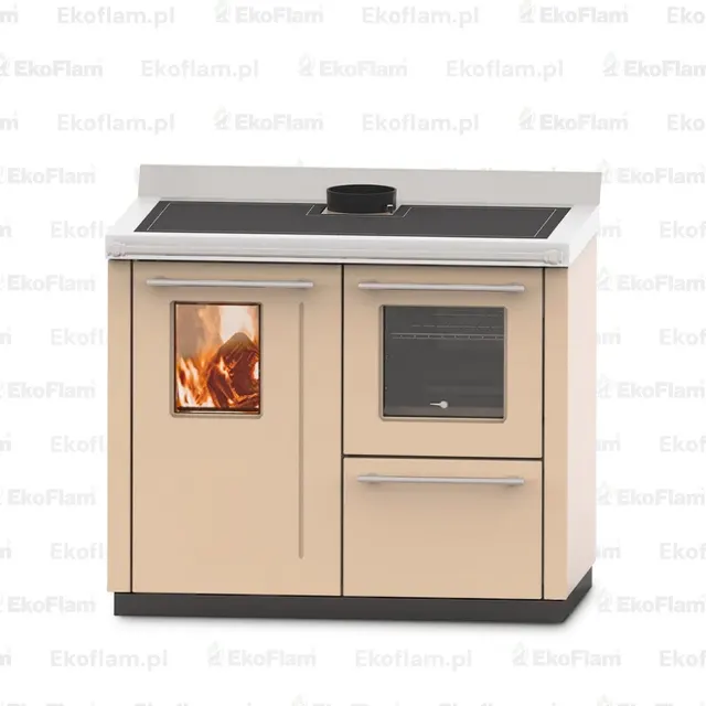 Wood-burning cooker Thermorossi Bosky F30 Square steel beige