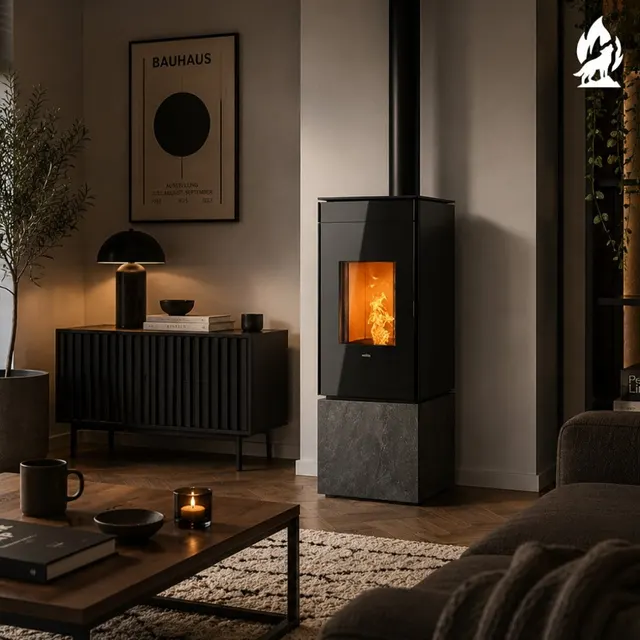 Kominek na pellet Nobis A8/10 Quadra Top V gres dark