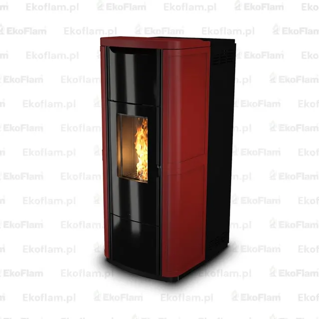 Kominek na pellet Nobis H20/25 Shape ceramika bordowa