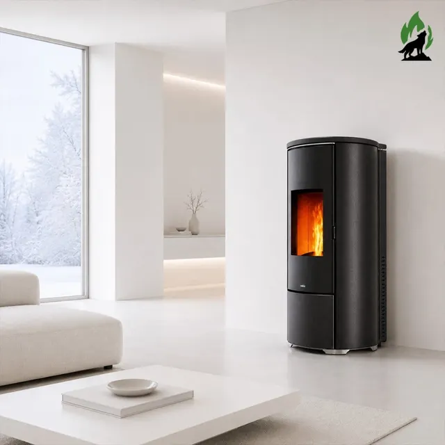Kominek na pellet Nobis H10/12 Shape szkło carbon