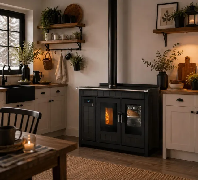 Pellet cooker Klover Smart 120 Plus Maiolica black