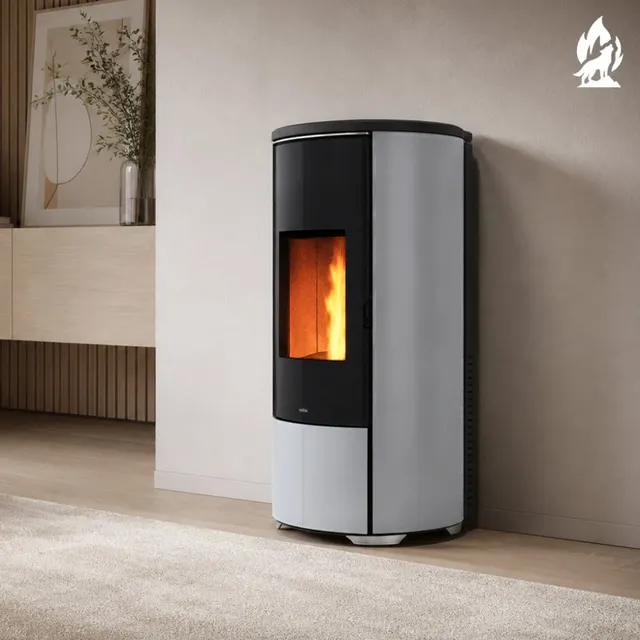 Kominek na pellet Nobis H10/12 Shape szkło srebrne