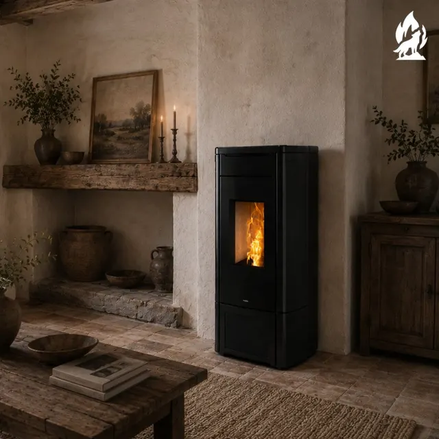 Kominek na pellet Nobis H14/17 Shape ceramika czarna