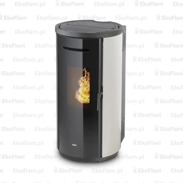 Kominek na pellet Klover Krono 80 Air stal kość słoniowa