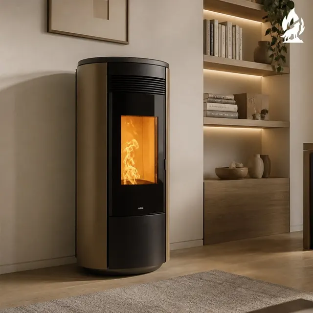 Kominek na pellet Nobis H14/17 Shape Round stal brązowa