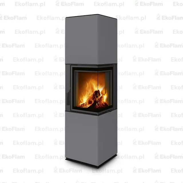 Kominek na drewno Romotop Harmony R HA ceramika  57444 ciemna stal