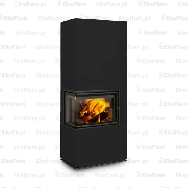 Kominek na drewno Romotop Solid L Top ceramika  49000 czarny błyszczący