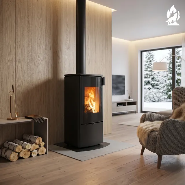 Kominek na drewno Nobis 8/10 Zenith 600 stal czarna