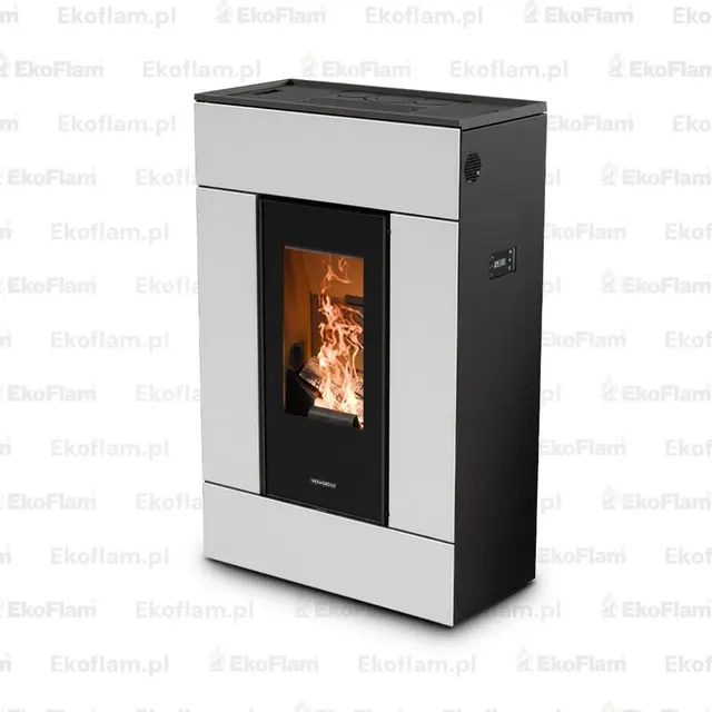 Kominek na pellet Thermorossi SlimQuadro Lumia szkło białe