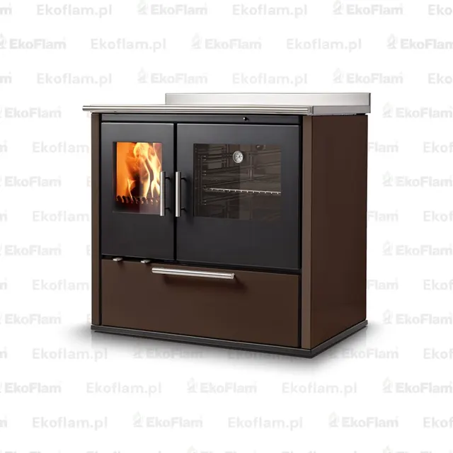 Wood-burning cooker Nobis Ogla 90 steel bronze