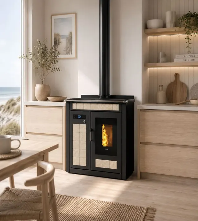 Kuchnia na pellet Klover Smart 80 Plus ceramika marmur forum