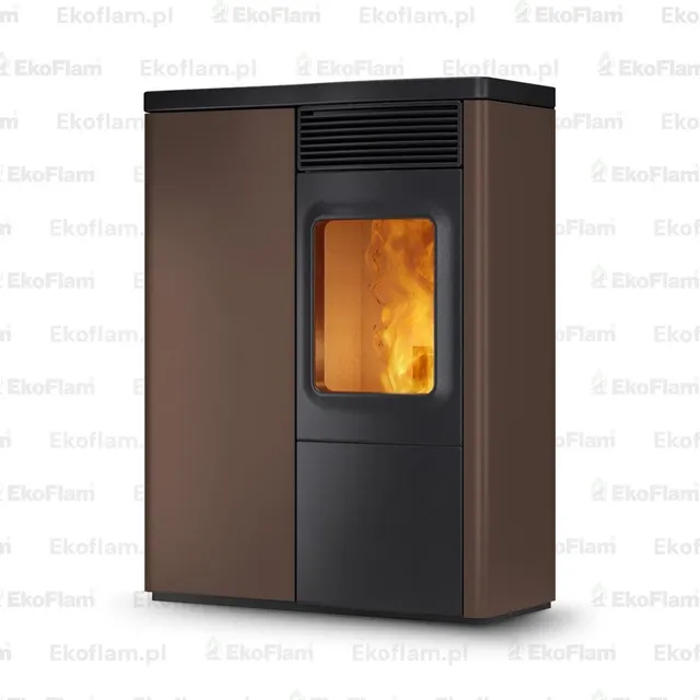 Kominek na pellet Nobis 6/9 N70 Slim V stal brązowa