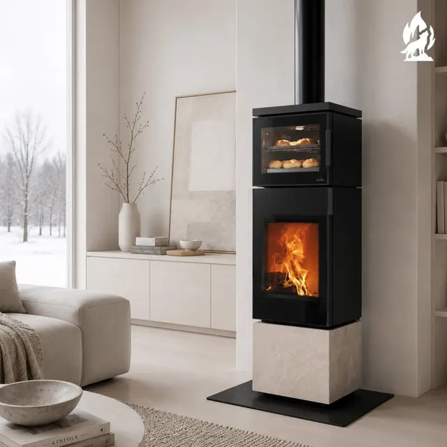 Kominek na drewno Nobis 8/10 Flat 700 gres szary