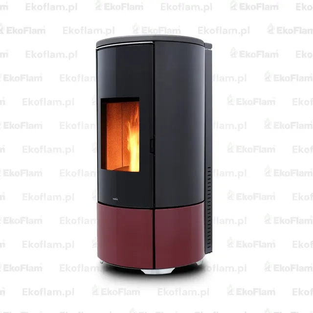 Kominek na pellet Nobis H10/12 Shape ceramika bordowa