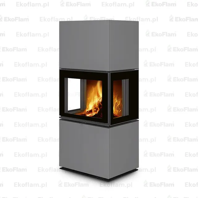 Kominek na drewno Romotop Lera C G ceramika  54505 silver