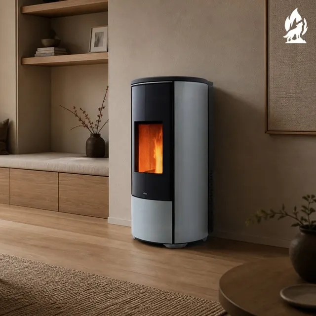 Kominek na pellet Nobis H10/12 Shape szkło srebrne