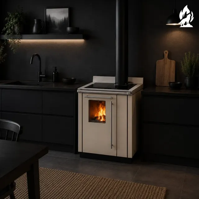 Wood-burning cooker Thermorossi Bosky 30 Square RtS steel beige