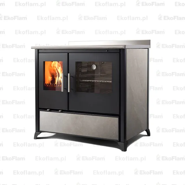 Wood-burning cooker Nobis Lina 90 gres grey