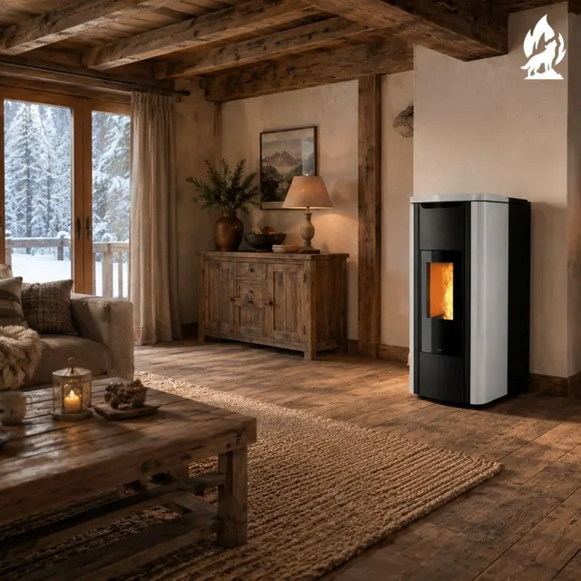 Kominek na pellet Nobis H20/25 Shape stal biała