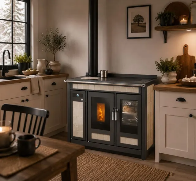 Pellet cooker Klover Smart 120 Plus Maiolica forum beige