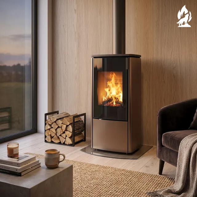 Kominek na drewno Nobis 8/10 Zenith 600 stal brązowa