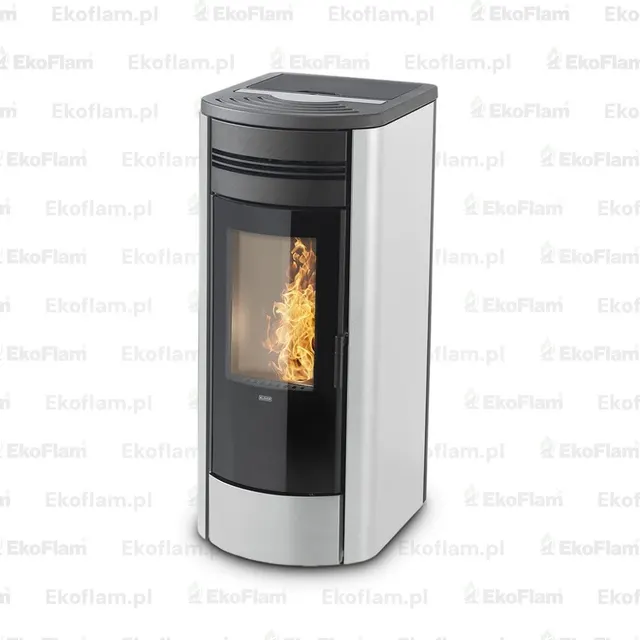 Kominek na pellet Klover Style 140 stal kość słoniowa
