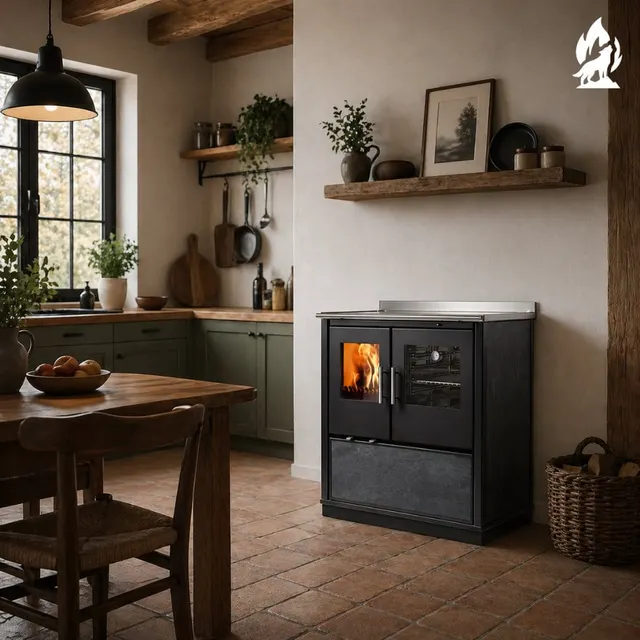 Wood-burning cooker Nobis Olga 90 gres dark