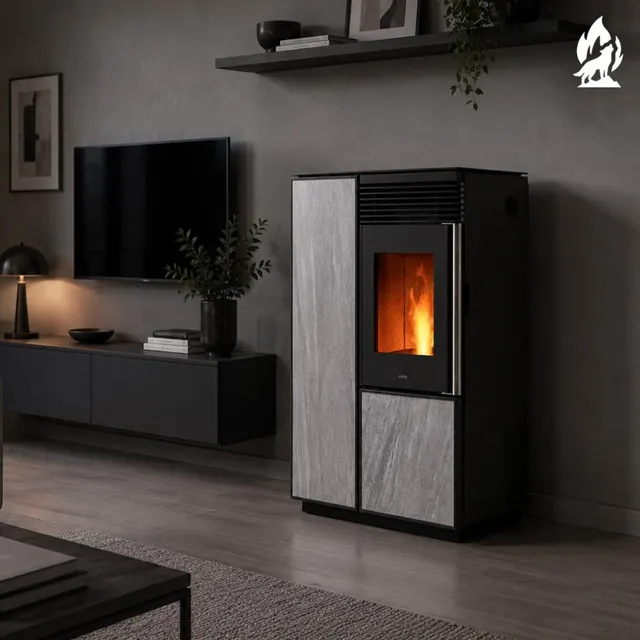 Kominek na pellet Nobis A10 Light C gres szary