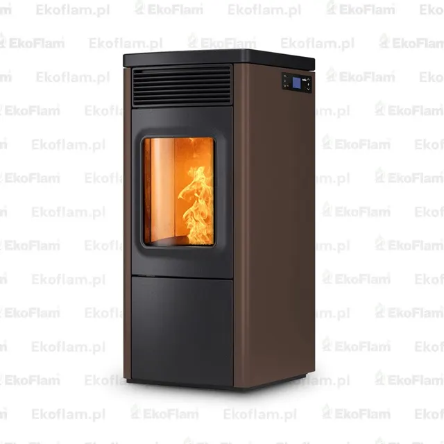Kominek na pellet Nobis 6/9 N70 V stal brązowa