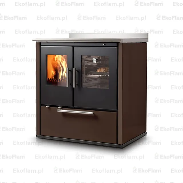 Wood-burning cooker Nobis Ogla 80 steel bronze