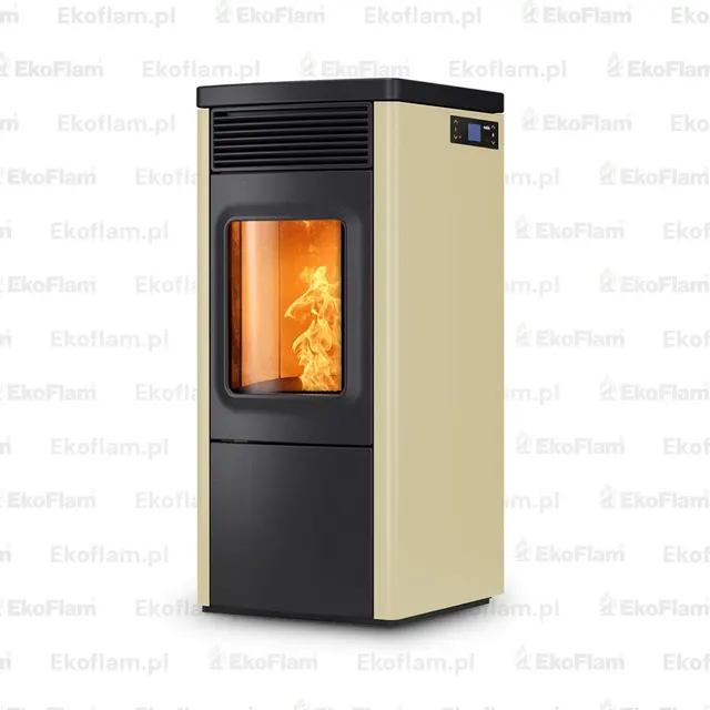 Kominek na pellet Nobis 6/9 N70 V stal kremowa