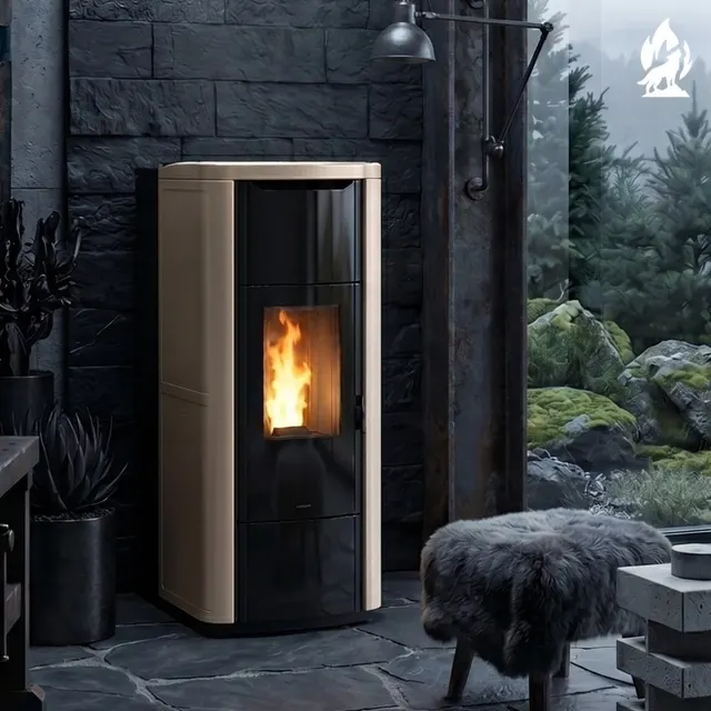 Kominek na pellet Nobis H20/25 Shape ceramika orzechowa