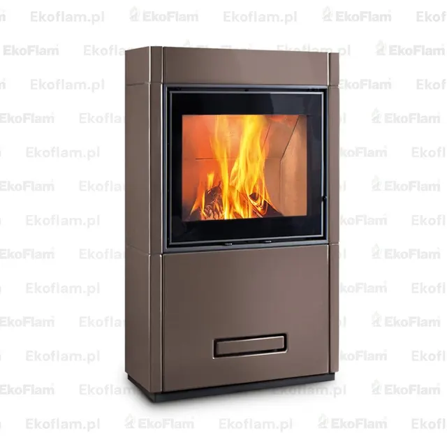 Kominek na drewno Piazzetta Lugano Wood MC 65/60 ceramika brązowa