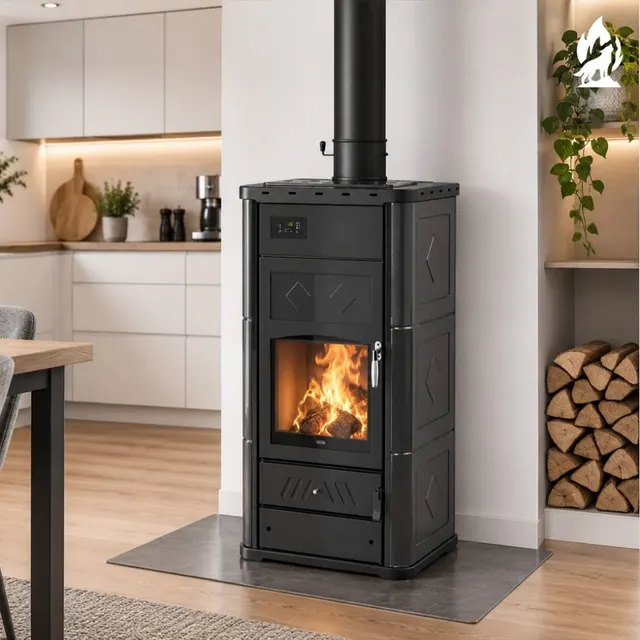 Kominek na drewno Klover Belvedere 30 stal czarna