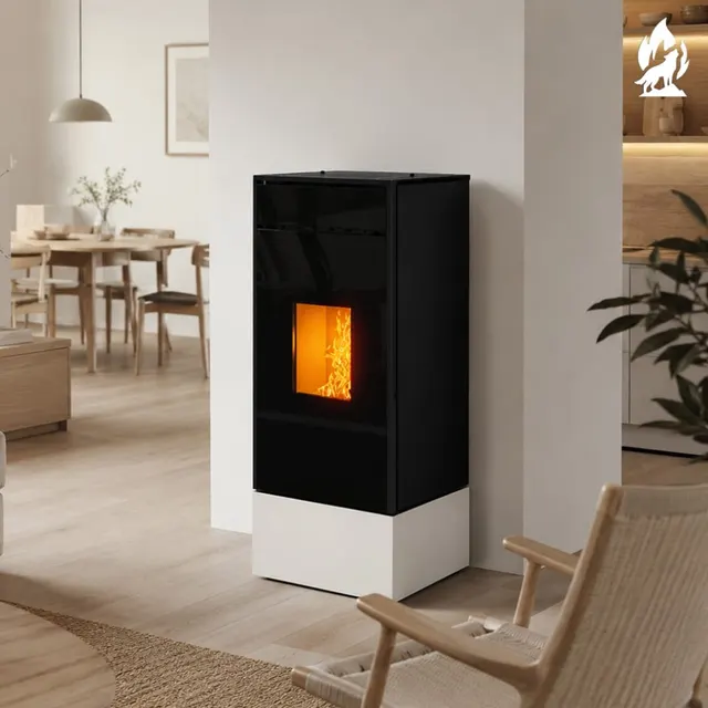 Kominek na pellet Moretti Design Kubic Relax 12 stal biały