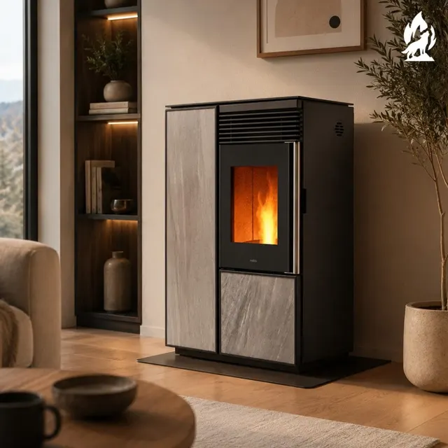 Kominek na pellet Nobis A10 Light C gres szary