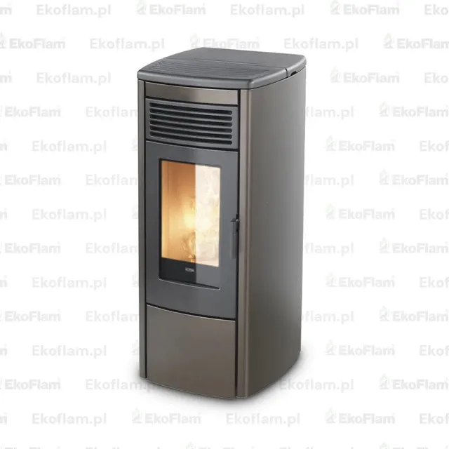 Kominek na pellet Klover Aura 120 Multi-Air stal brązowa