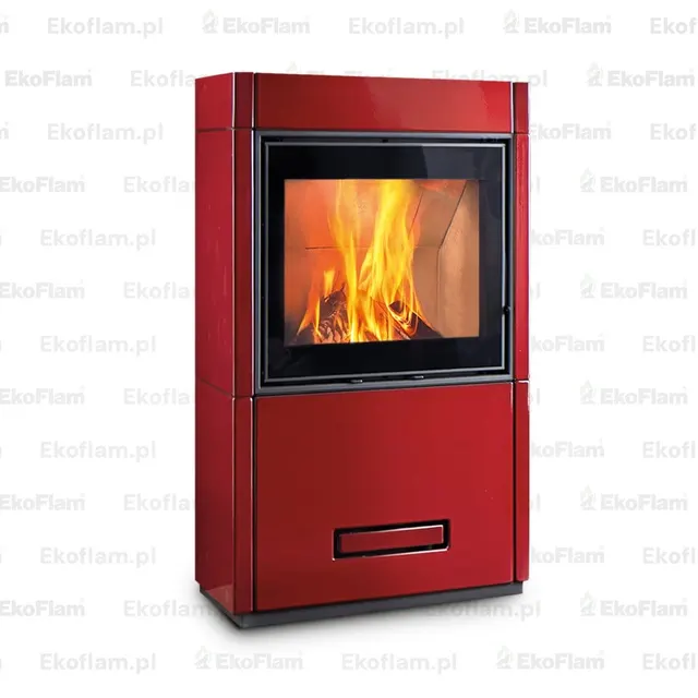 Kominek na drewno Piazzetta Lugano Wood MC 65/60 ceramika bordowa
