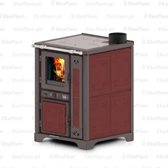 Wood-burning cooker Thermorossi Bosky 30 Fiori Maiolica bordo