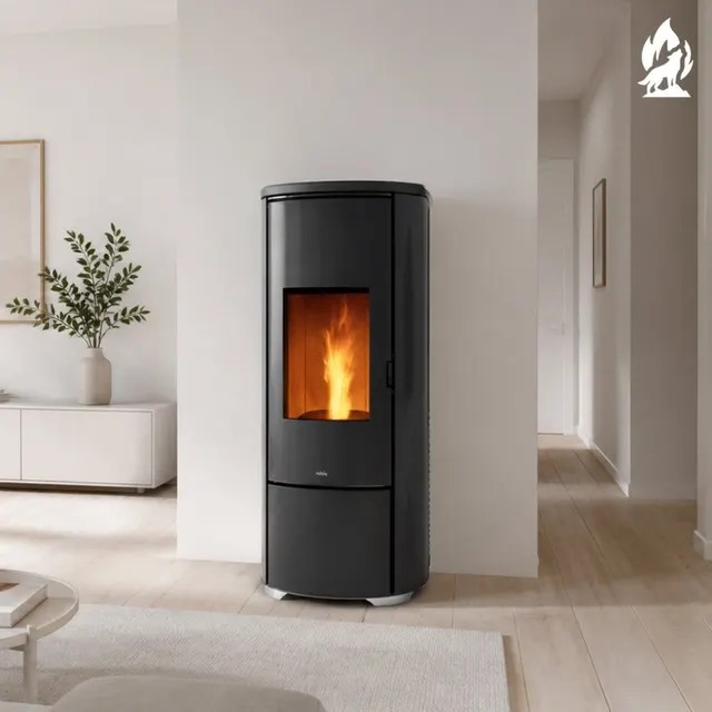 Kominek na pellet Nobis H10/12 Shape szkło czarne